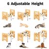 Elevated Dog & Cat Bowls, 6 Adjustable Heights Raised Food Water Feeder Bowl with Stand for Puppy Small Medium Dog Cat, 2 Stainless Steel Bowls 4 Cup