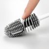 Silicone Cup Brush Cup Scrubber Glass Cleaner Kitchen Cleaning Tool Long Handle Drink Wineglass Bottle Glass Cup Cleaning Brush - grey