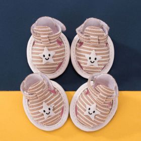 Wholesale Striped Canvas Pet Shoes (Option: Beige, size: L)