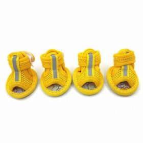 Wholesale 4pcs/lot non-slip puppy shoes (Option: Yellow, size: M)