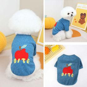 Dog Apple Bear T-Shirt (Option: Navy, size: M)