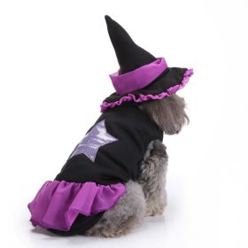 Dog clothes Halloween Christmas pet clothes bat clothes riding cat clothes pet dog clothes Christmas clothes (Option: SDZ03 wizard suit, size: S)