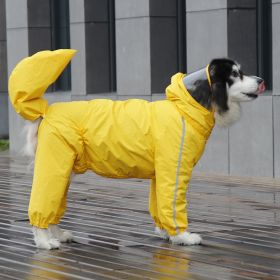 Covered tail dog raincoat large dog full package golden hair big dog clothes four foot pet supplies (Option: yellow for male dog, size: 11XL)