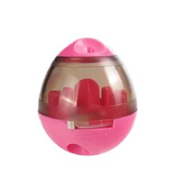 Pet Dog Treat Toy Tumble Leaky Ball Food Dispenser Toy Slow Feeding Interactive Training Toy (Option: Pink)