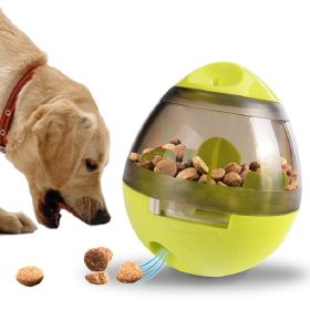 Pet Dog Treat Toy Tumble Leaky Ball Food Dispenser Toy Slow Feeding Interactive Training Toy (Option: Yellow Green)