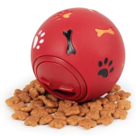 Food Dispensing Dog Toys; Pet Ball Toys; Rubber Slow Feeder Dog Puzzle Toys; Dog Treat Balls (Option: Red, size: S)