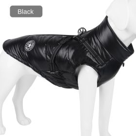 New Autumn and Winter Pet Clothing Thickened Small and Medium Dog Clothing Warm Dog Cotton Clothing Reflective Pet Dog Clothing (Option: Black, size: 7XL)