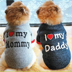 Letter Print Pet Sweater For Dog & Cat; Warm Dog Sweater Soft Cat Sweatshirt; Winter Pet Apparel (Option: Light Grey, size: M)