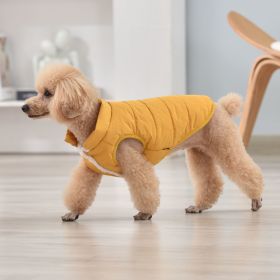 Pet Dog Fluffy Coat; Pet Life Sporty Lightweight Folding Dog Coat For Winter; Warm Dog Sweater (Option: Yellow, size: M)