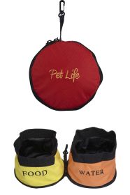 Double Food and Water Travel Pet Bowl (Option: S2RD)