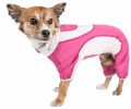 Pet Life Active 'Warm-Pup' Heathered Performance 4-Way Stretch Two-Toned Full Body Warm Up