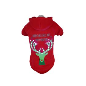 Pet Life LED Lighting Christmas Reindeer Hooded Sweater Pet Costume (Option: Small)