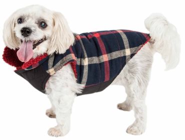 Pet Life 'Allegiance' Classical Plaided Insulated Dog Coat Jacket (Option: Blue, size: small)