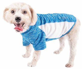 Pet Life Active 'Warf Speed' Heathered Ultra-Stretch Sporty Performance Dog T-Shirt (Option: Blue, size: small)