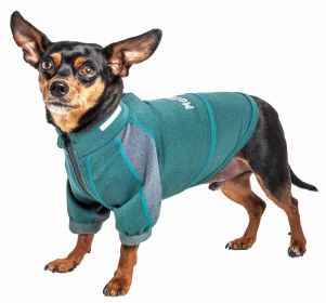 Dog Helios 'Eboneflow' Mediumweight 4-Way-Stretch Flexible And Breathable Performance Dog Yoga T-Shirt (Option: Green, size: X-Small)