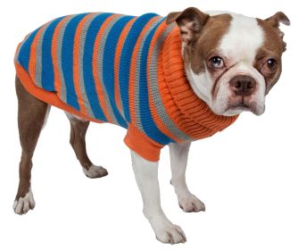 Heavy Cable Knit Striped Fashion Polo Dog Sweater (Option: Medium)