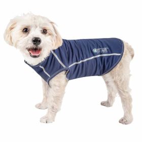 Pet Life Active 'Racerbark' 4-Way Stretch Performance Active Dog Tank Top T-Shirt (Option: Navy, size: medium)