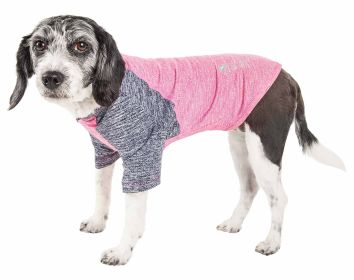 Pet Life Active 'Hybreed' 4-Way Stretch Two-Toned Performance Dog T-Shirt (Option: Pink, size: large)