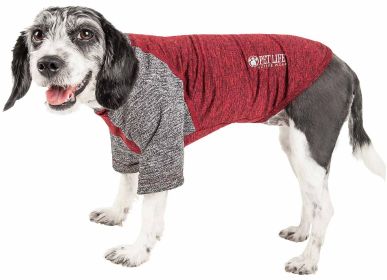 Pet Life Active 'Hybreed' 4-Way Stretch Two-Toned Performance Dog T-Shirt (Option: Maroon, size: X-Small)