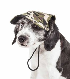 Pet Life 'Torrential Downfour' Camouflage Uv Protectant Adjustable Fashion Dog Hat Cap (Option: Medium)