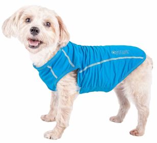 Pet Life Active 'Racerbark' 4-Way Stretch Performance Active Dog Tank Top T-Shirt (Option: Blue, size: large)