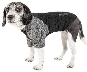 Pet Life Active 'Hybreed' 4-Way Stretch Two-Toned Performance Dog T-Shirt (Option: Black, size: large)