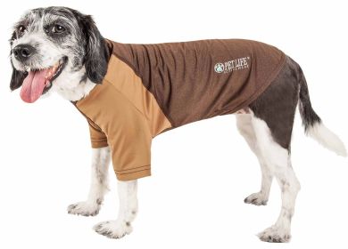 Pet Life Active 'Hybreed' 4-Way Stretch Two-Toned Performance Dog T-Shirt (Option: Brown, size: X-Large)