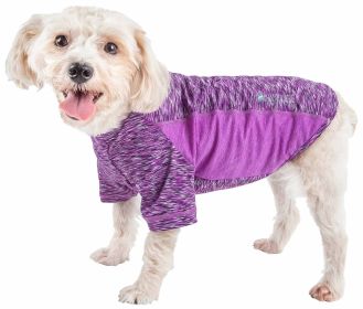 Pet Life Active 'Warf Speed' Heathered Ultra-Stretch Sporty Performance Dog T-Shirt (Option: Purple, size: X-Small)