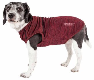 Pet Life Active 'Aero-Pawlse' Heathered Quick-Dry And 4-Way Stretch-Performance Dog Tank Top T-Shirt (Option: Red, size: large)