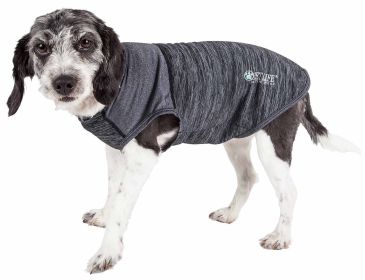 Pet Life Active 'Aero-Pawlse' Heathered Quick-Dry And 4-Way Stretch-Performance Dog Tank Top T-Shirt (Option: Black, size: X-Small)