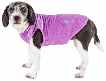 Pet Life Active 'Aero-Pawlse' Heathered Quick-Dry And 4-Way Stretch-Performance Dog Tank Top T-Shirt (Option: Purple, size: X-Small)