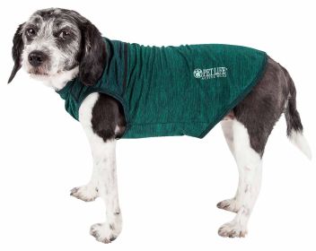 Pet Life Active 'Aero-Pawlse' Heathered Quick-Dry And 4-Way Stretch-Performance Dog Tank Top T-Shirt (Option: Green, size: X-Small)