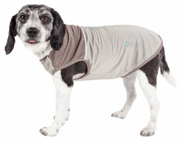 Pet Life Active 'Aero-Pawlse' Heathered Quick-Dry And 4-Way Stretch-Performance Dog Tank Top T-Shirt (Option: Brown, size: medium)