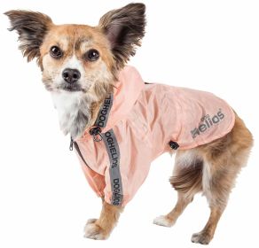 Dog Helios 'Torrential Shield' Waterproof Multi-Adjustable Pet Dog Windbreaker Raincoat (Option: Pink, size: medium)