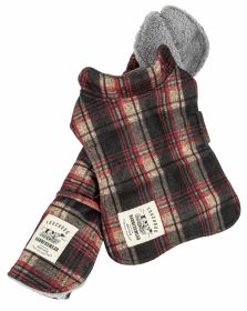 Touchdog 2-In-1 Tartan Plaided Dog Jacket With Matching Reversible Dog Mat (Option: Red, size: X-Small)