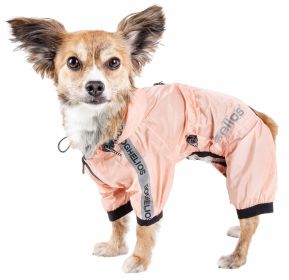 Dog Helios 'Torrential Shield' Waterproof Multi-Adjustable Full Bodied Pet Dog Windbreaker Raincoat (Option: Pink, size: large)