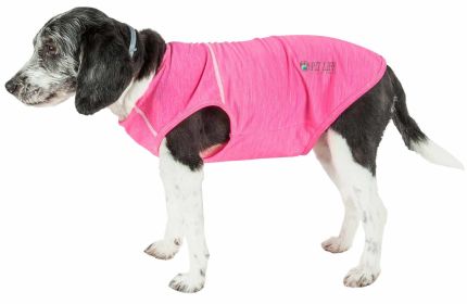 Pet Life Active 'Aero-Pawlse' Heathered Quick-Dry And 4-Way Stretch-Performance Dog Tank Top T-Shirt (Option: Pink, size: medium)