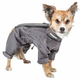 Dog Helios 'Hurricanine' Waterproof And Reflective Full Body Dog Coat Jacket W/ Heat Reflective Technology (Option: Grey, size: X-Large)