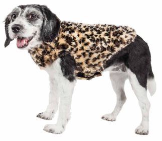 Pet Life Luxe 'Poocheetah' Ravishing Designer Spotted Cheetah Patterned Mink Fur Dog Coat Jacket (Option: X-Small)