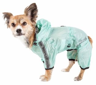 Dog Helios 'Torrential Shield' Waterproof Multi-Adjustable Full Bodied Pet Dog Windbreaker Raincoat (Option: Green, size: small)