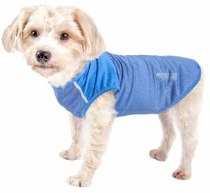 Pet Life Active 'Aero-Pawlse' Heathered Quick-Dry And 4-Way Stretch-Performance Dog Tank Top T-Shirt (Option: Blue, size: X-Large)