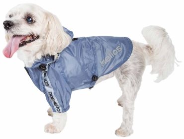 Dog Helios 'Torrential Shield' Waterproof Multi-Adjustable Pet Dog Windbreaker Raincoat (Option: Blue, size: X-Large)