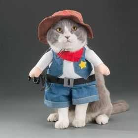 Party Clothes Funny Pet Costumes Halloween Costume Suit (Option: Western cowboy, size: M)