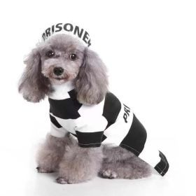 Pet Life Striped Retro Inmate Prisoner Pet Dog Costume Uniform (Option: BLACK / WHITE, size: X-Small)