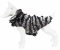 Pet Life Luxe 'Chauffurry' Beautiful Designer Zebra Patterned Mink Fur Dog Coat Jacket