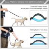 Hands Free Dog Leash with Zipper Pouch for Medium Large Dogs Running Walking Training Hiking, Adjustable Waist Belt with Reflective Threading, Retract