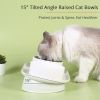 Elevated Cat Bowls, Raised Cats Ceramic Food and Water Stand Bowl Dishes for Cats Small Dogs or Puppy, 15æŽ³ Tilted Anti Vomiting Stress Free Feeder D